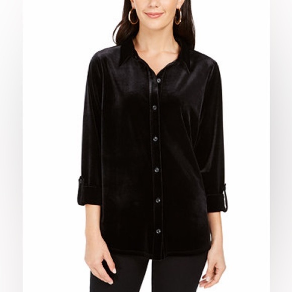 CHARTER CLUB Back Velvet Button-Down Shirt NEW XL - Picture 1 of 8